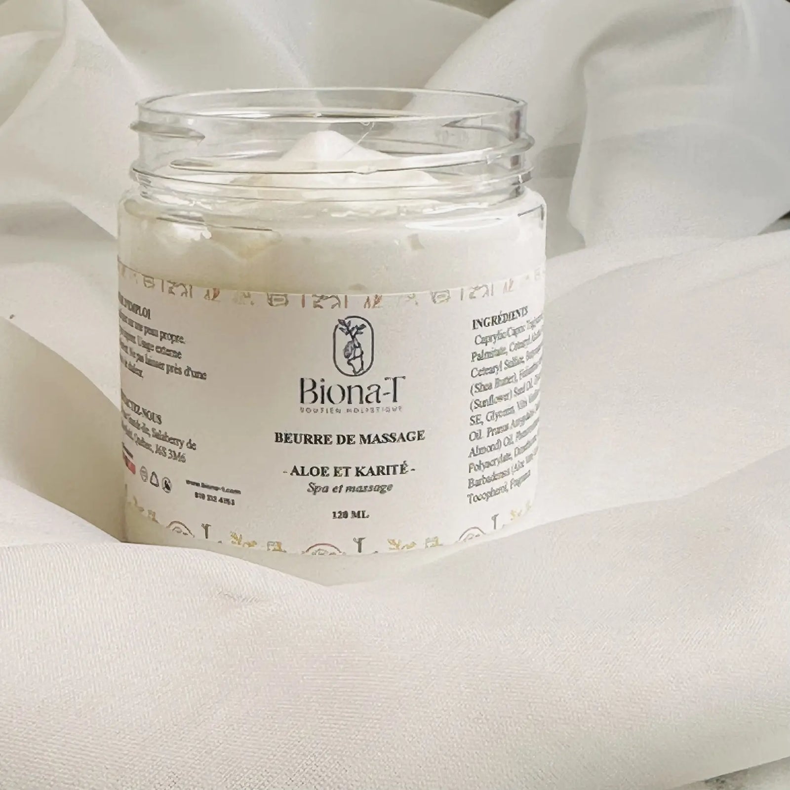 beurre de massage d'aloe et karite de Biona-T